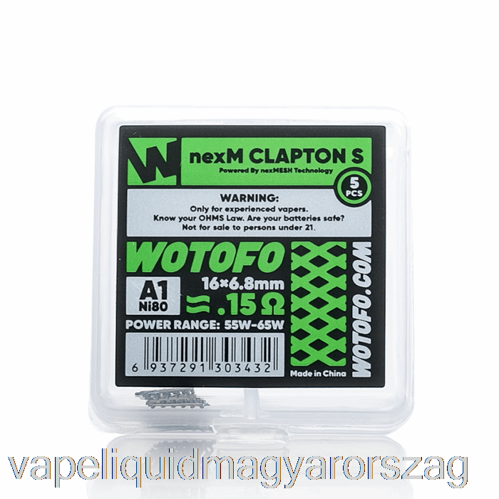 Wotofo Nexmesh Mesh Cseretekercsek 0,15 Ohm Nexmesh Clapton S Vape Liquid